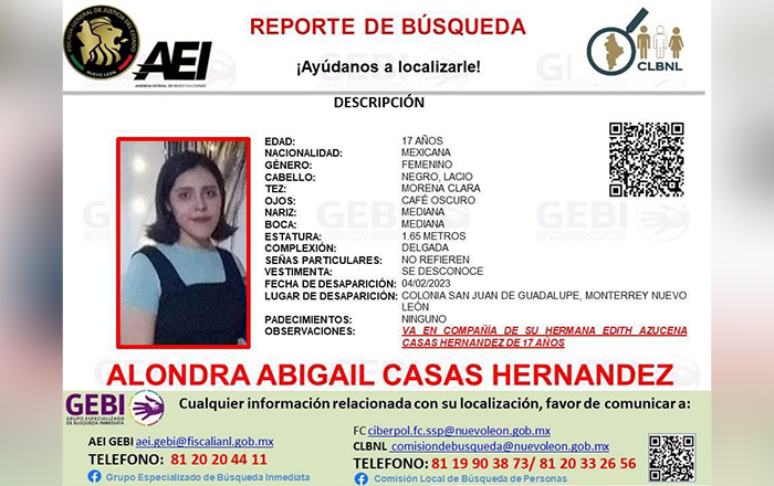 Desaparecen gemelas menores de edad Monterrey 1 alerta