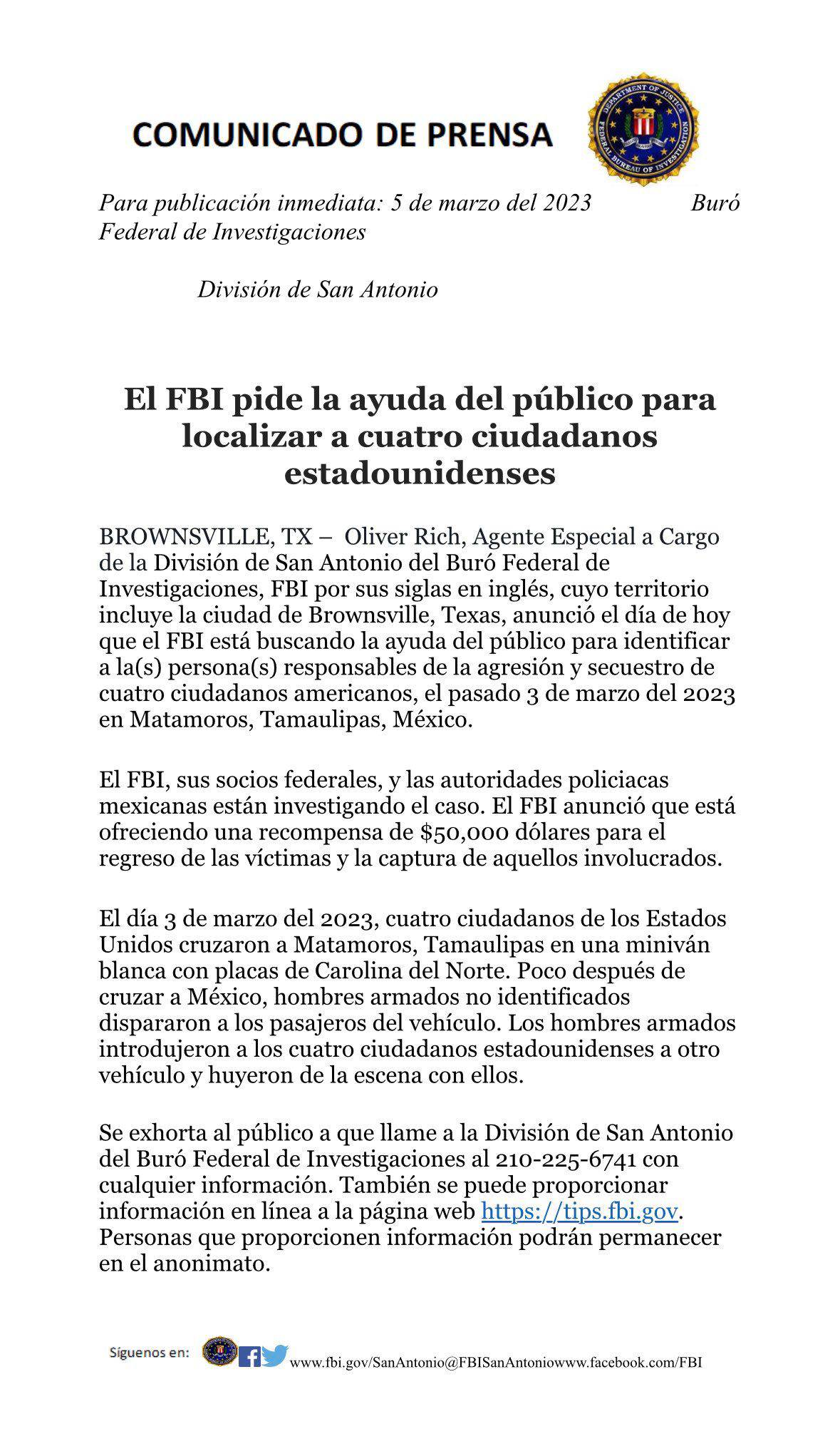 Embajada de EU en México denuncia secuestro de cuatro estadounidenses en Matamoros 1 334906093 8959035690833471 3718673085662739029 n