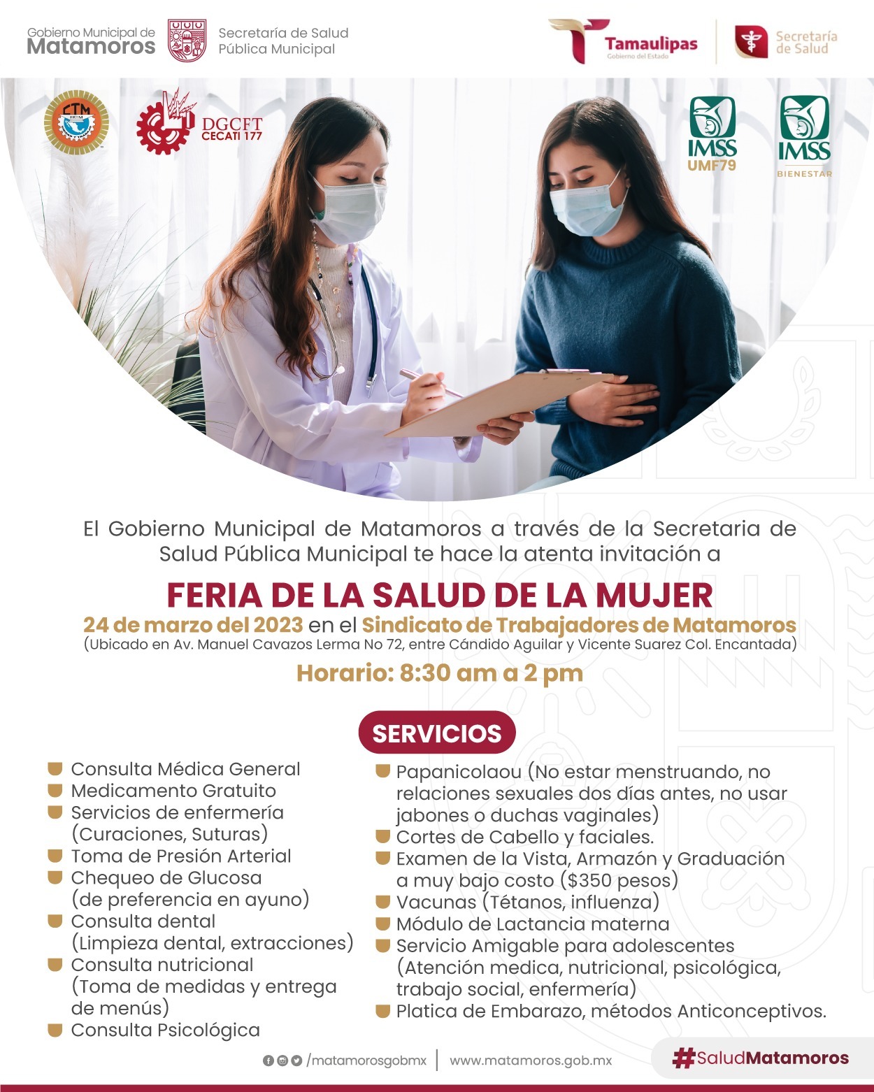 Invita Gobierno de Matamoros a Feria de la Salud de la Mujer 1 5bcd2452 16ad 4e97 895a eecc02b98cb9