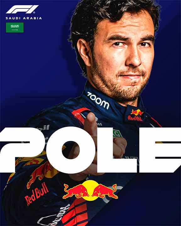 Logra ‘Checo’ Pérez la pole position en el Gran Premio de Arabia Saudita 1 CHECO