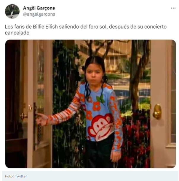 Billie Eilish cancela concierto en Foro Sol y desata lluvia de memes 2 Captura de pantalla 2023 03 30 a las 10.32.33 a. m