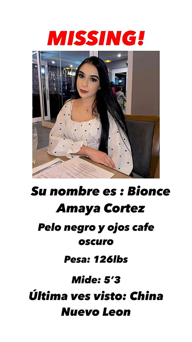 Desaparece mujer en China, Nuevo León 1 337797688 238564942015224 1364919212104088067 n