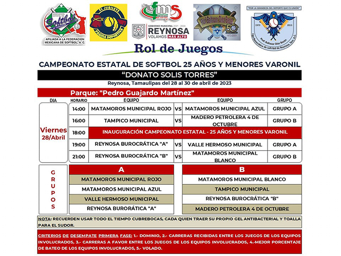 Por arrancar Campeonato Estatal de Softbol en Reynosa 1 341310994 184654594505645 5633494567459420992 n