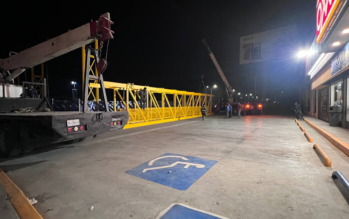 Avanza instalación de puente peatonal en Las Jaras 1 PEATONAL LAS JARAS 0