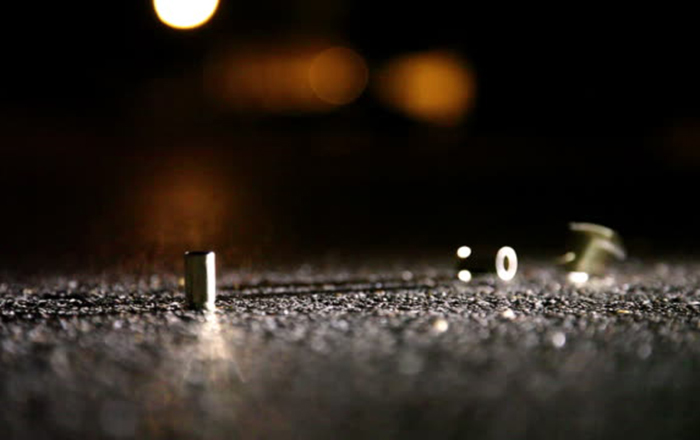 bullet casings dropping as they would if someone was shooting