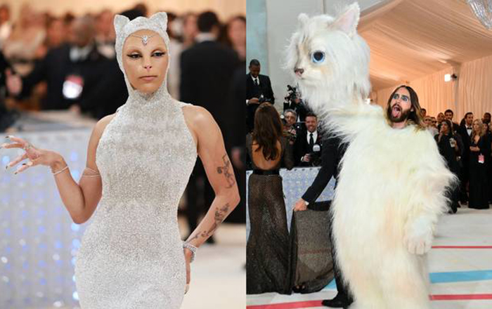 Doja Cat y Jared Leto disfrazados como la gata de Karl Lagerfeld