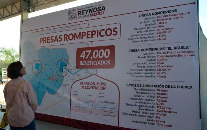 Arranca en Reynosa construcción de presa rompepicos 'El Águila' 2 presa