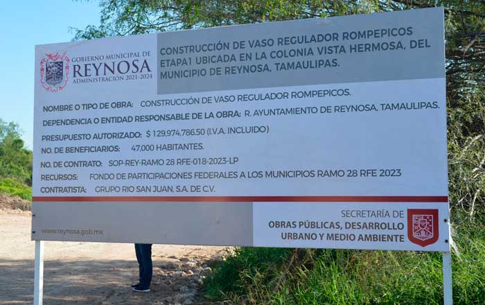 Arranca en Reynosa construcción de presa rompepicos 'El Águila' 5 sd 4