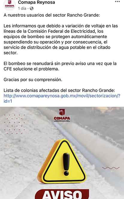 Llevan hasta cuatro días sin agua en sector Rancho Grande 1 AVISO