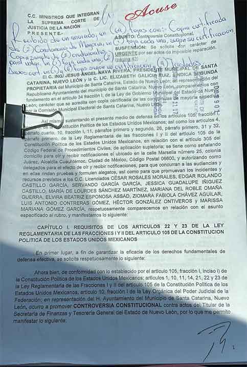 Presentan alcaldes de NL controversia contra fondo municipal 1 HOJA