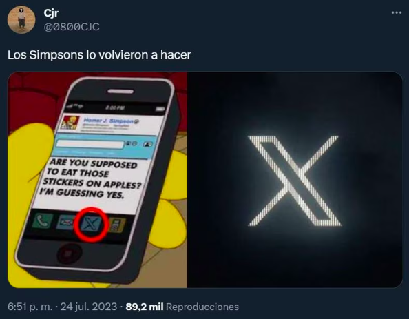 ¿Los Simpson predijeron el nuevo logo 'X' de Twitter? 2 Captura de pantalla 2023 07 26 a las 8.52.38 a. m