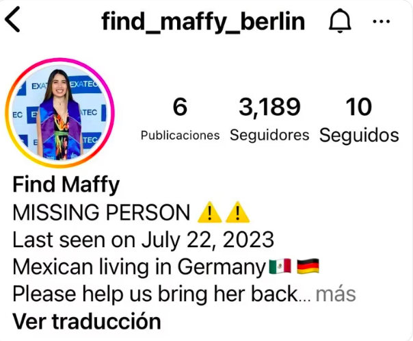 'Nos quedaremos en Berlín hasta encontrarla': mamá de María Fernanda 2 Captura de pantalla 2023 07 28 a las 4.35.06 p. m