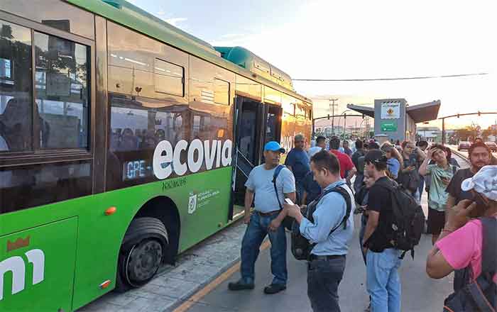 Susto en Guadalupe: 'Truena' llanta de Ecovía 1 ECOVIA 2