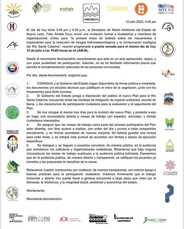 Organiza Medio Ambiente foro… a las prisas y privado 1 OFICIO