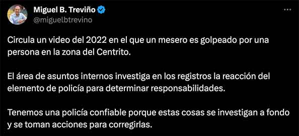 Anuncian investigaciones por video ¡de hace un año! 2 tuit 2