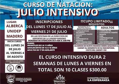 Todos van a los cursos de natación en Madero 1 ANUNCIO 1