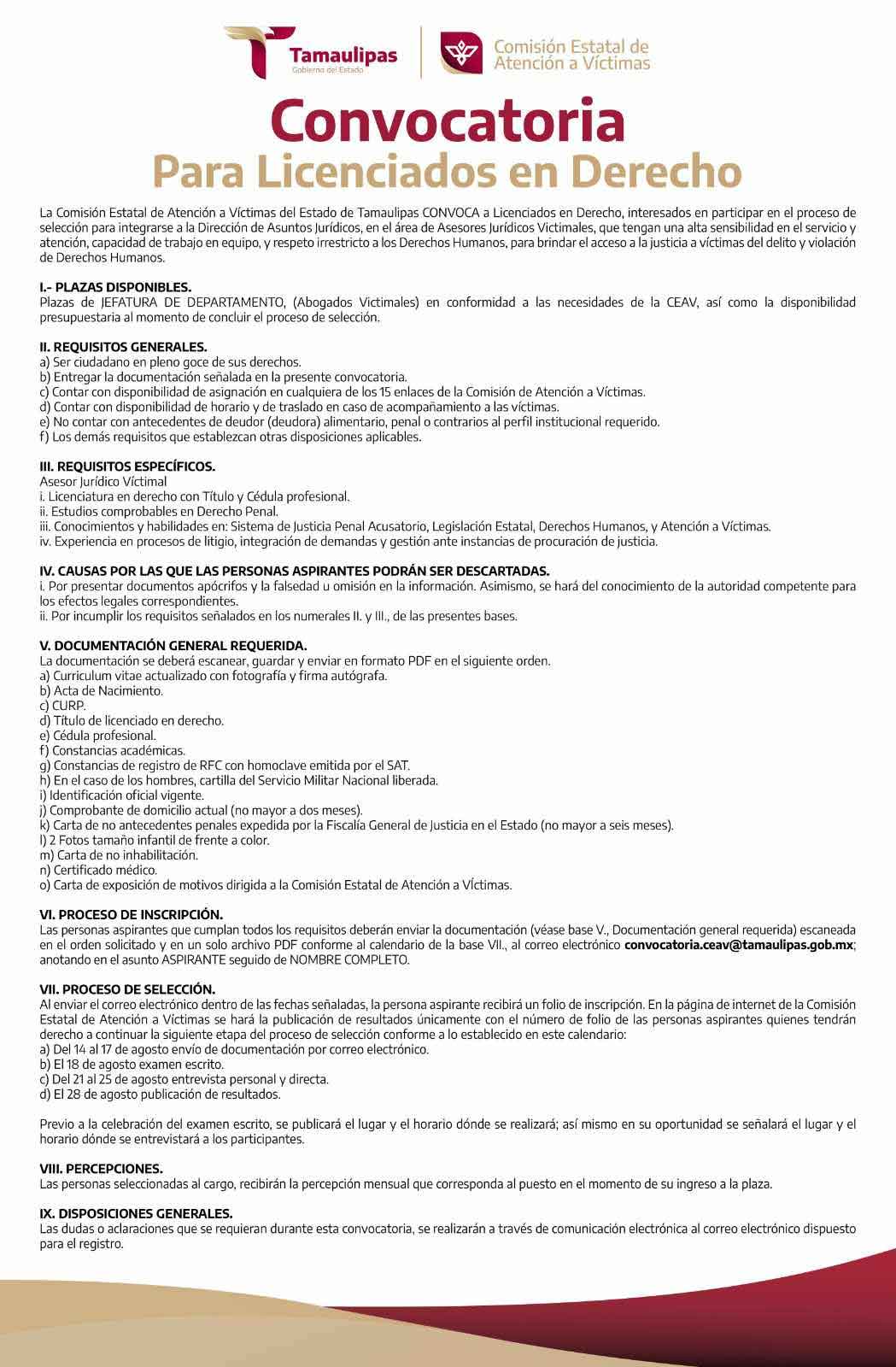 Convoca Comisión Estatal de Atención a Víctimas a abogados a formar equipo 1 CONVOCATORIA