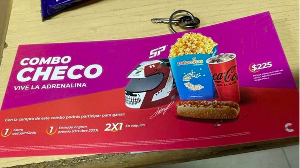 Checo Pérez tendría su propio combo de cine 1 Captura de pantalla 2023 08 23 a las 7.02.13 p. m
