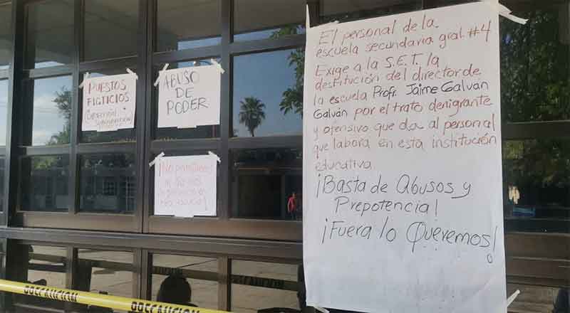 Toman ‘profes’ Secundaria 4 de Victoria; exigen destituir director 1 SECU 2
