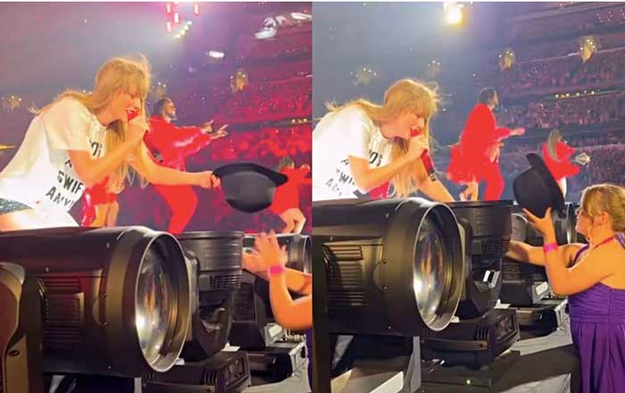 Taylor Swift acostumbra a regalar su sombrero '22' a fan 1 tay