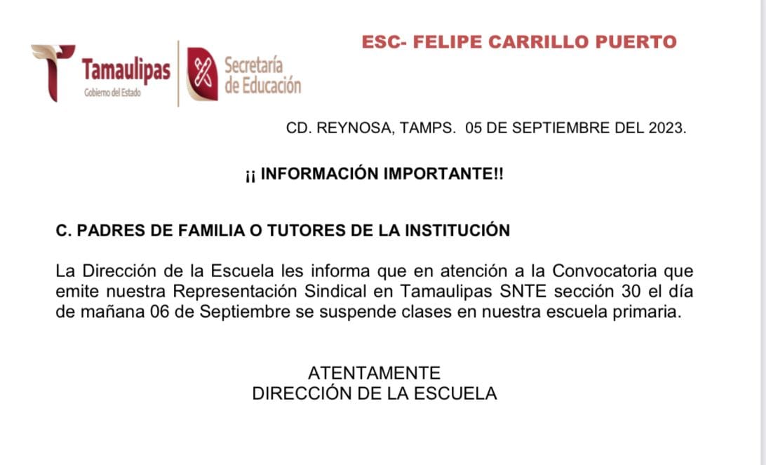 Maestros a paro laboral en Tamaulipas; mañana no hay clases 2 373038115 787778923354260 5022673569503410642 n