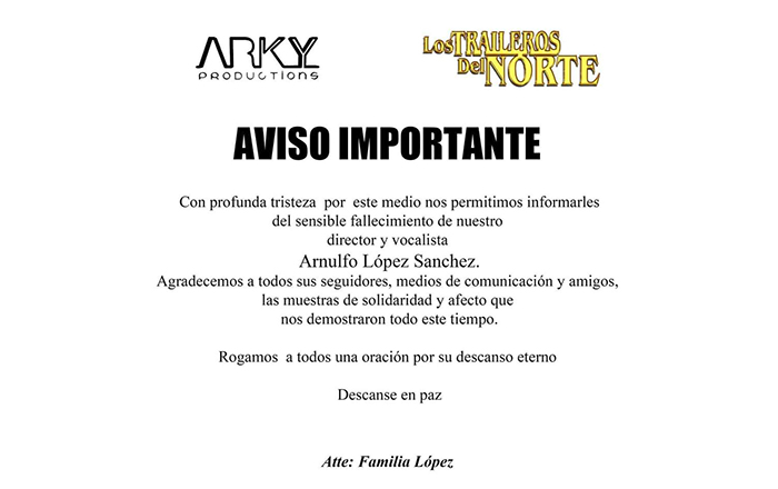 Fallece Arnulfo López líder de Los Traileros del Norte 1 382984868 850369906677244 2799121110325420205 n