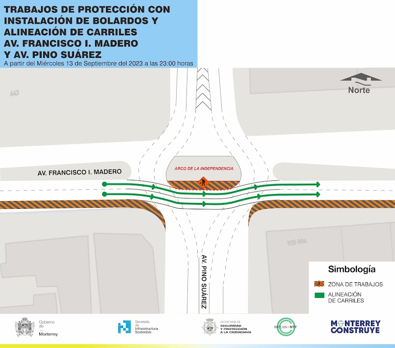 Reforzará Monterrey protección del Arco de la Independencia 1 AV. MADERO Y AV PINO SUAREZ graf
