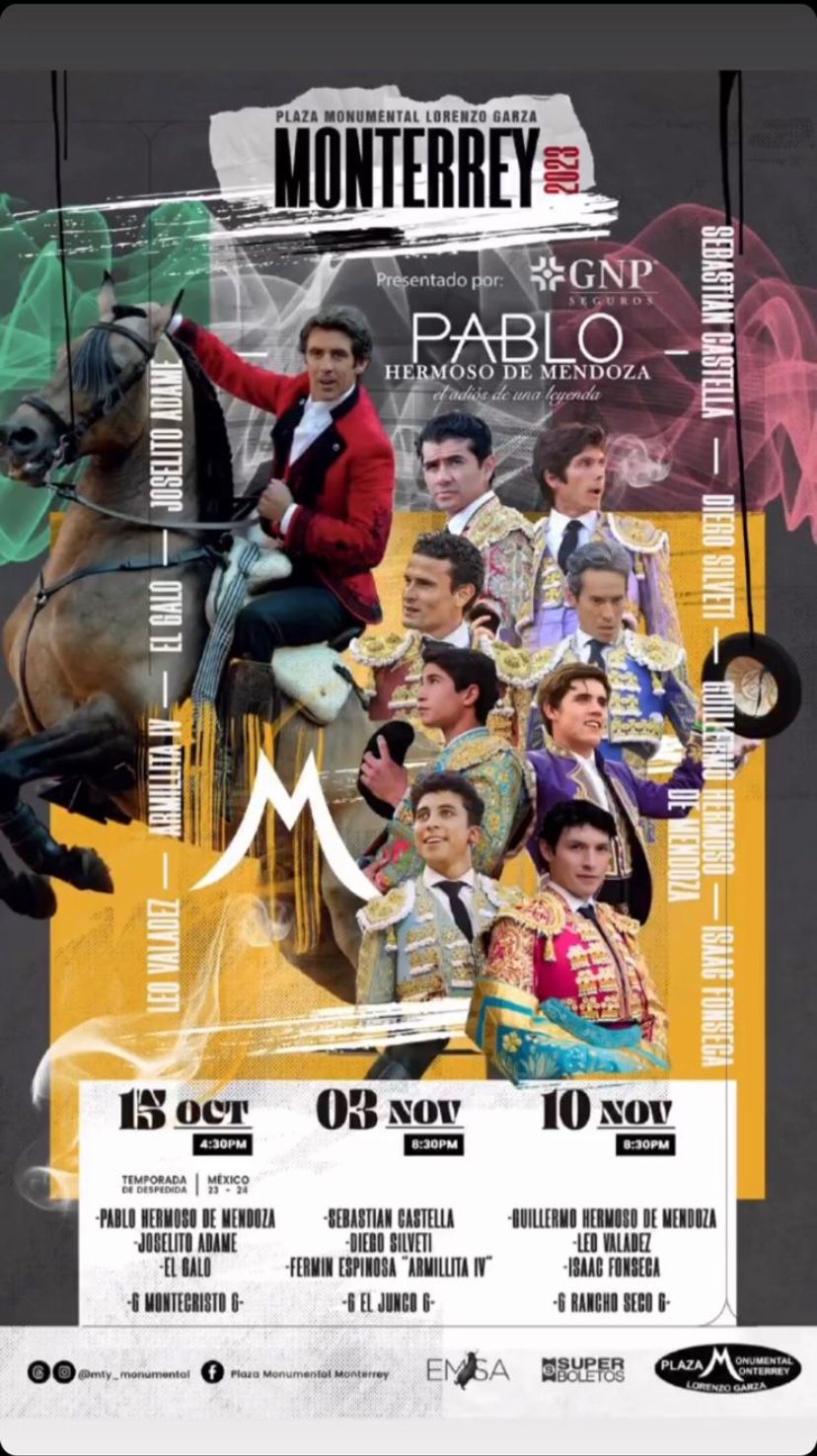 Anuncia la Monumental sus carteles de fin de temporada 1 Monumental