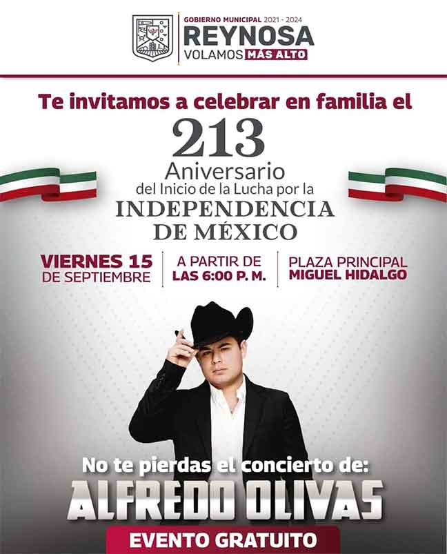 Invita Carlos Peña a festejar la Independencia en Reynosa 1 OLIVAS