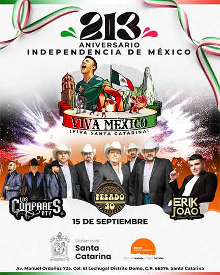 Invitan a dar El Grito en Santa Catarina con el Grupo Pesado 1 SANTA 2