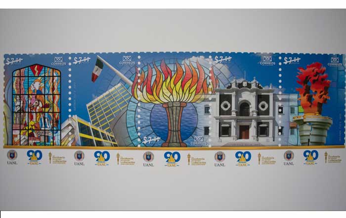 Emite Servicio Postal timbre conmemorativo por 90 aniversario de UANL 2 timbre
