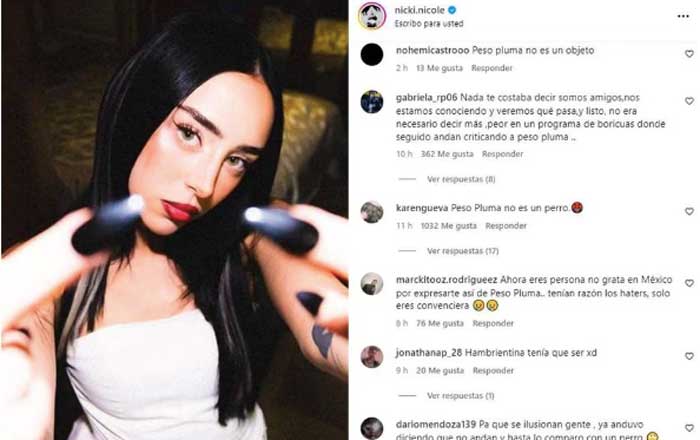 Critican a Nicki Nicole por comparar a Peso Pluma con un perro 1 nn 1