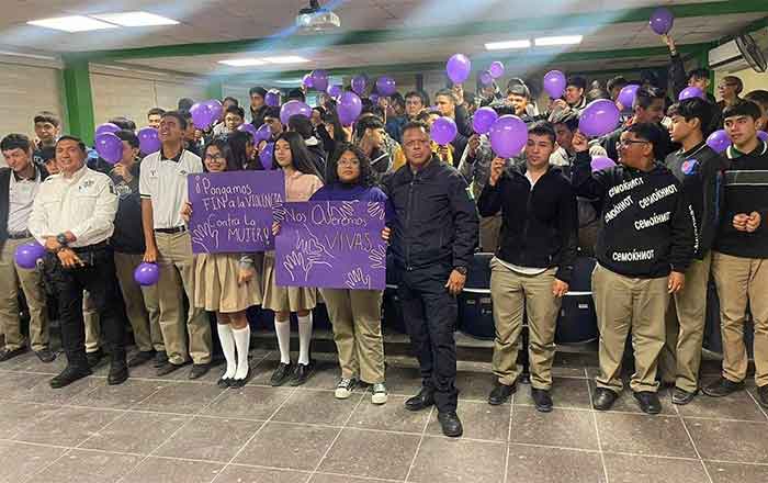 Imparten charla para prevenir violencia contra la mujer en Río Bravo 1 CONALEP RIO BRAVO