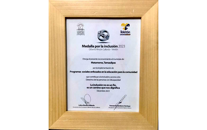 Otorga fundación TELETÓN, medalla a Matamoros por acciones a favor de personas con discapacidad 1 410052476 769449081892996 8348351118680712243 n