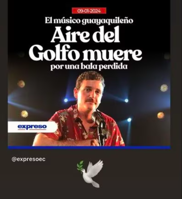 Violencia en Ecuador provoca muerte del cantante Diego Gallardo 1 Captura de pantalla 2024 01 10 a las 1.17.56 p. m