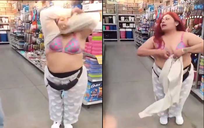 'Lady Aurrera': mujer fardera se desnuda tras ser cachada robando 2 farde