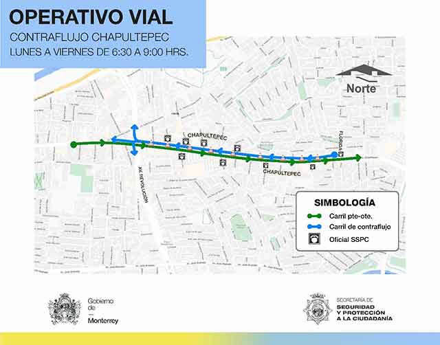 En Monterrey auncian contraflujo en avenida Chapultepec 1 MAPA