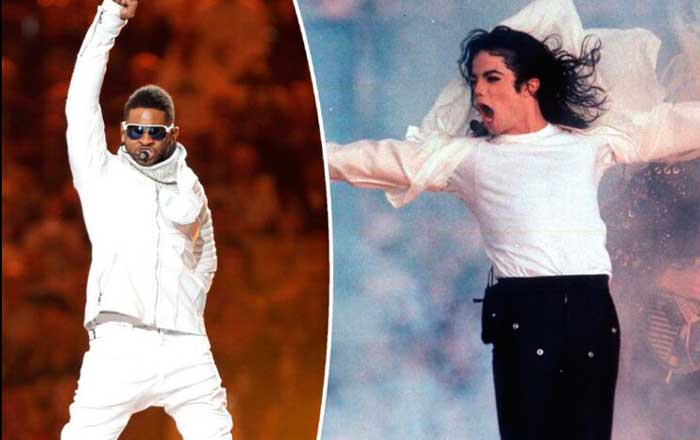 Usher recuerda a Michael Jackson en el medio tiempo del Super Bowl 1 mas