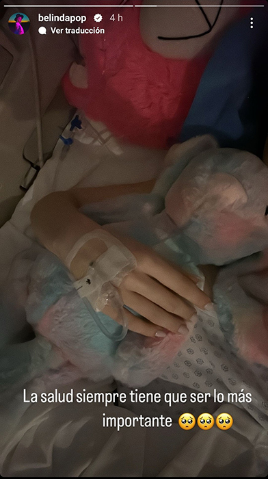 Belinda está hospitalizada, cancela concierto y comparte foto 1 beli