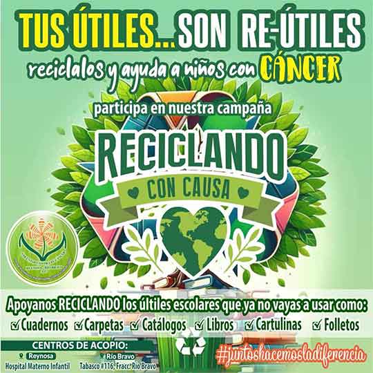Activistas contra el cáncer implementan ‘Tus útiles… son re-útiles’ 1 CAMPANA 2