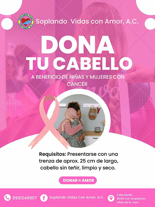 Solicitan donaciones de cabello para mujeres con cáncer 1 452701936 1030956777922725 9049591095048813414 n
