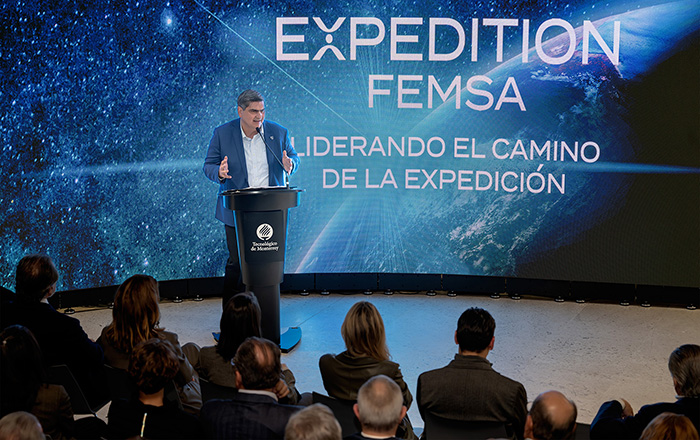 David Garza Salazar, presidente ejecutivo del Tec en su mensaje en Inauguración