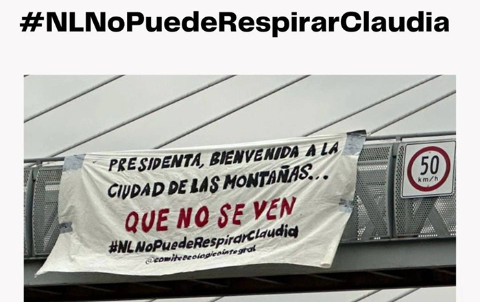 Reciben a Presidenta con mantas contra contaminación 1 480164186 969697715295022 455475572074436900 n