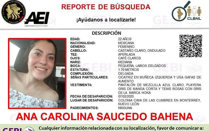 Localizan cuerpo sin vida; sería Ana Carolina 1 portada 2