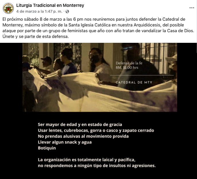 Invitan a defender la Catedral durante marcha del 8M 1 476486592 2216050912124918 7786019668210936528 n