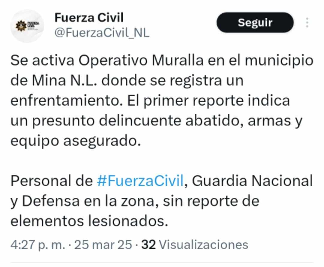 Abaten a presunto delincuente tras enfrentamiento en Mina, Nuevo León 1 485294464 956824906537059 4892646858984698724 n