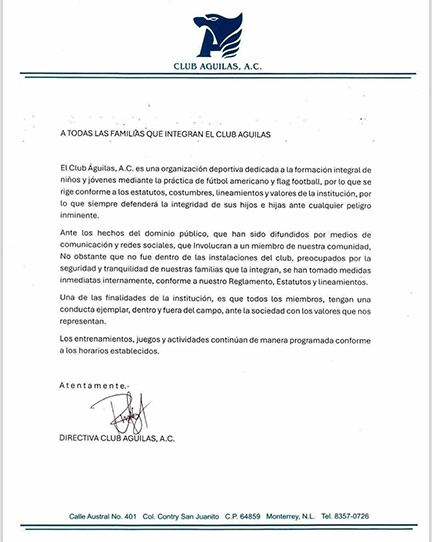 Identifican a dos agresores de TecMilenio 1 CARTA 1