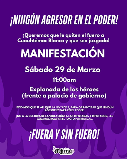 Convocan en Monterrey a manifestación contra Cuauhtémoc Blanco 1 CARTEL