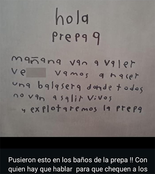 Siguen los problemas en Prepa 9; ahora reportan amenaza de balacera 1 RECADO