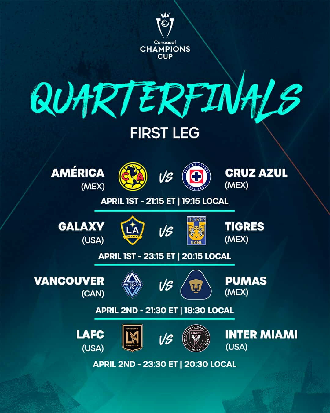 Publican horarios para cuartos de final de la ‘Conca’ 1 TABLA 2